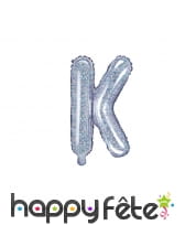 Ballon lettre argenté iridescent de 35 cm, image 11
