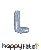 Ballon lettre argenté iridescent de 35 cm, image 12