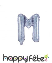 Ballon lettre argenté iridescent de 35 cm, image 13