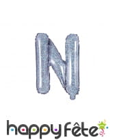 Ballon lettre argenté iridescent de 35 cm, image 14