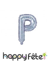 Ballon lettre argenté iridescent de 35 cm, image 16