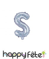 Ballon lettre argenté iridescent de 35 cm, image 19