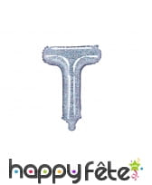 Ballon lettre argenté iridescent de 35 cm, image 20