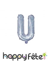 Ballon lettre argenté iridescent de 35 cm, image 21