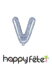 Ballon lettre argenté iridescent de 35 cm, image 22