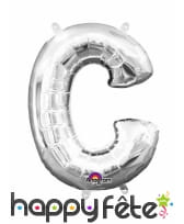 Ballon lettre en aluminium argenté de 33 cm, image 3