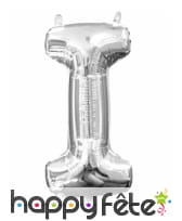 Ballon lettre en aluminium argenté de 33 cm, image 9