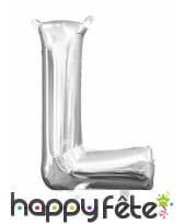 Ballon lettre en aluminium argenté de 33 cm, image 12
