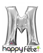 Ballon lettre en aluminium argenté de 33 cm, image 13