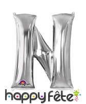 Ballon lettre en aluminium argenté de 33 cm, image 14