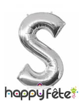Ballon lettre en aluminium argenté de 33 cm, image 19