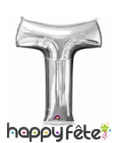 Ballon lettre en aluminium argenté de 33 cm, image 20