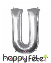 Ballon lettre en aluminium argenté de 33 cm, image 21