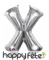 Ballon lettre en aluminium argenté de 33 cm, image 24