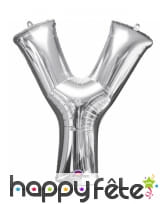 Ballon lettre en aluminium argenté de 33 cm, image 25