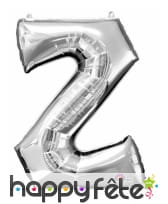 Ballon lettre en aluminium argenté de 33 cm, image 26