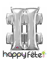 Ballon lettre en aluminium argenté de 33 cm, image 27