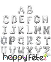 Ballon lettre en aluminium argenté de 33 cm