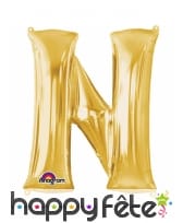 Ballon lettre en aluminium doré de 33 cm, image 14