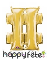 Ballon lettre en aluminium doré de 33 cm, image 27