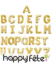 Ballon lettre en aluminium doré de 33 cm