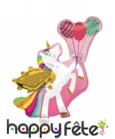 Ballon licorne en aluminium, 86cm