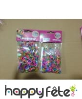 Bracelet loom élastique, 300 anneaux bicolores