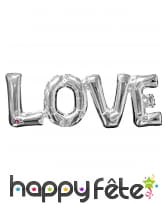 Ballons Love géants argentés