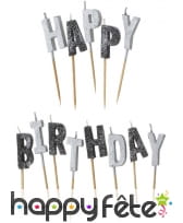 Bougie lettres Happy Birthday sur pic, image 1