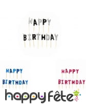 Bougie lettres Happy Birthday sur pic