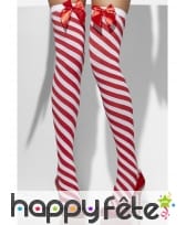 Bas lignés rouges et blancs, opaques, image 2