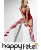 Bas lignés rouges et blancs, opaques, image 1