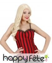 Bustier ligné rouge et noir style cabaret