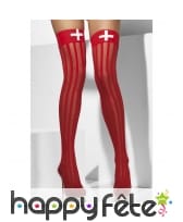 Bas lignes verticals rouges avec croix blanche, image 1