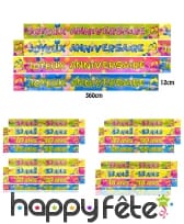 Bannière métallisée d'Anniversaire 3,6m