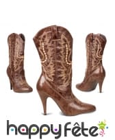 Bottes marron de cowgirl