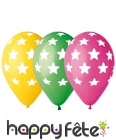 Ballons motifs étoilés multicolores