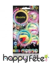 Ballons marbrés lumineux multicolores