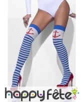 Bas marine lignés blancs, image 2