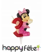 Bougie Minnie Mouse chiffre 3