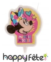 Bougie Minnie Mouse rose de 7,5cm