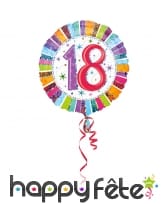 Ballon nombre anniversaire coloré de 43cm, image 1