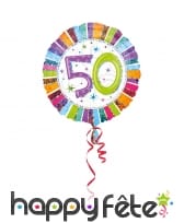 Ballon nombre anniversaire coloré de 43cm, image 4