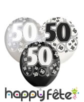 Ballons nombre anniversaire noir gris blanc, image 7