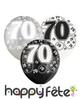 Ballons nombre anniversaire noir gris blanc, image 8
