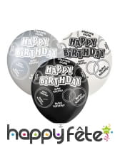 Ballons nombre anniversaire noir gris blanc, image 9