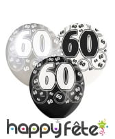 Ballons nombre anniversaire noir gris blanc, image 10