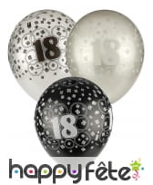 Ballons nombre anniversaire noir gris blanc, image 4