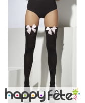 Bas noir avec noeud rose, image 1