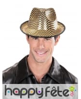 Borsalino noir avec petits carreaux dorés